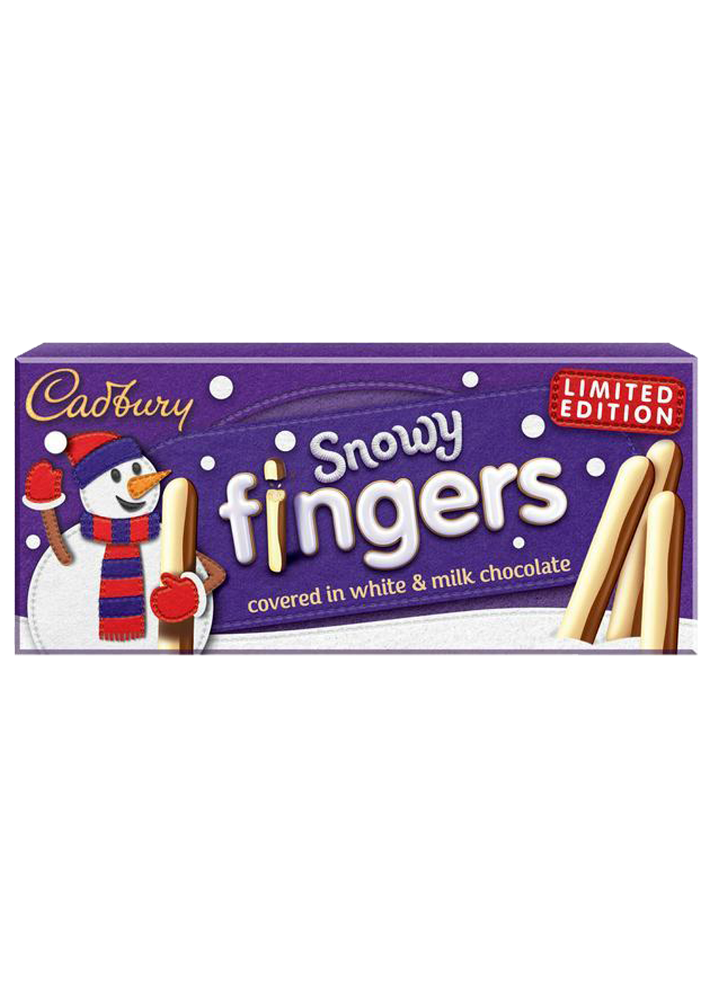 Cadbury Snowy Fingers covered in white & milk choco 115g (Limited Edition)