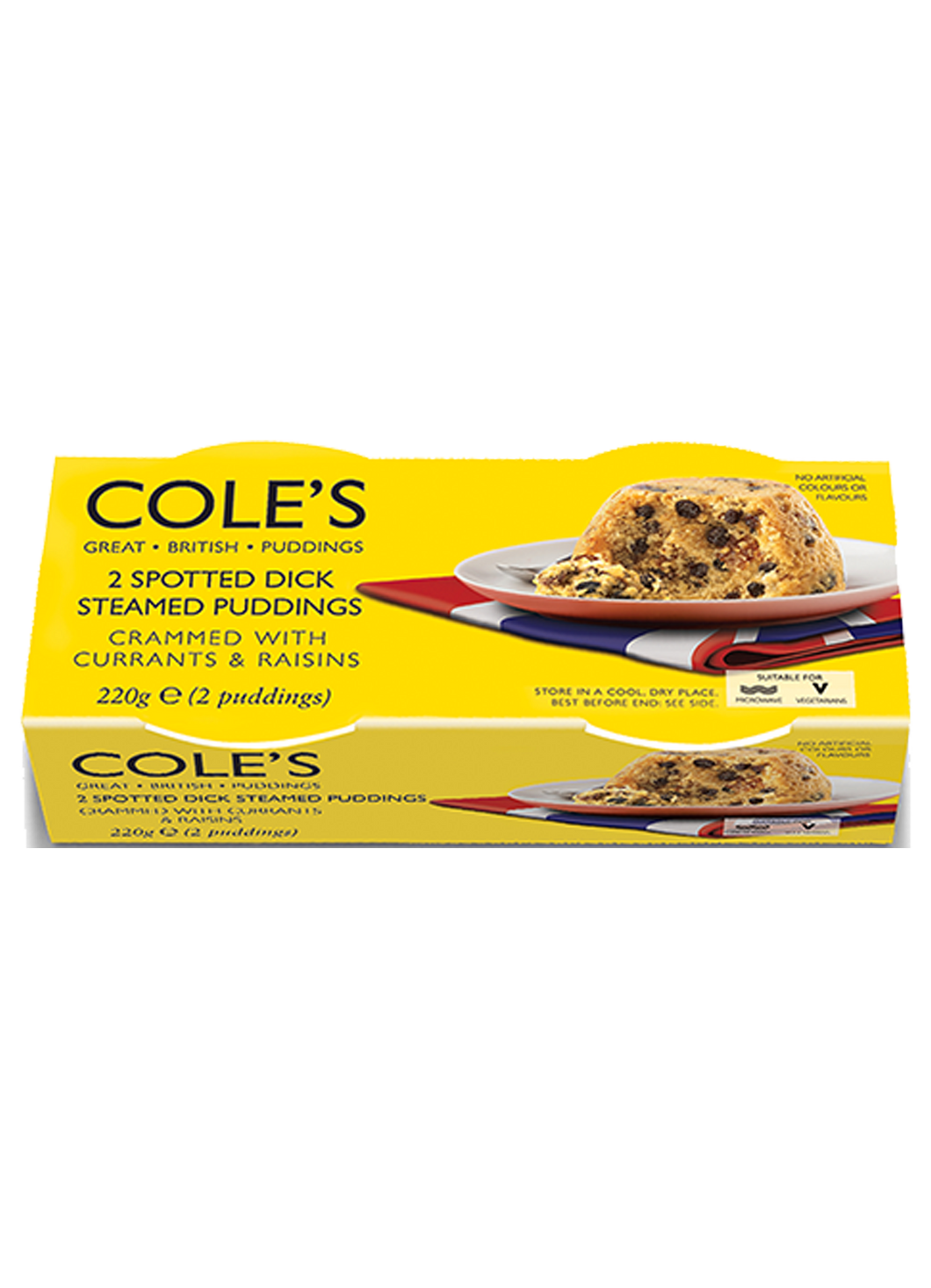 Cole's 2 Spotted Dick Steamed Puddings 220g
