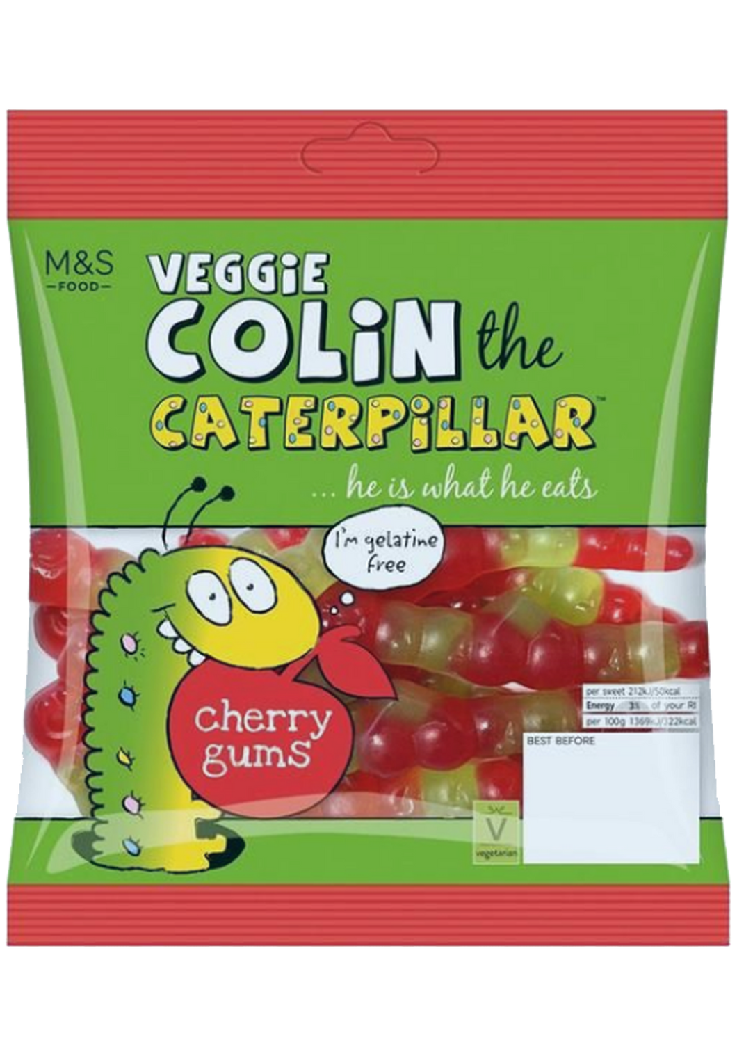 Colin the Caterpillar Cherry Gums 170g