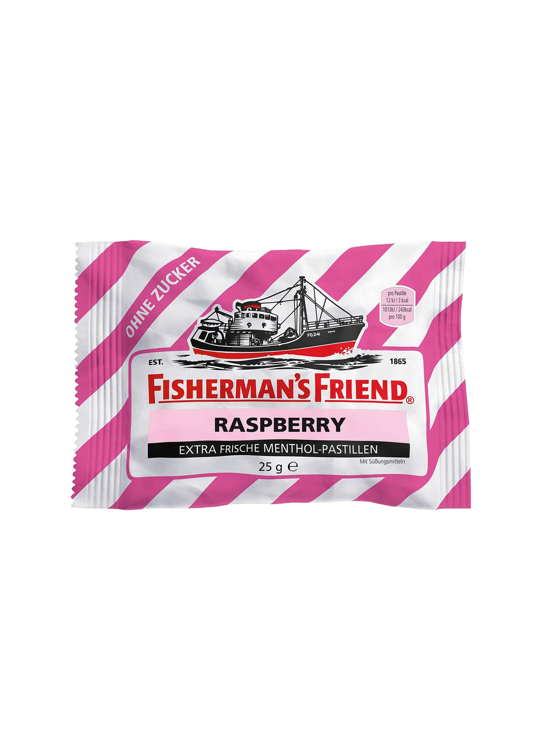 Fisherman's Friend Sugar Free Extra Frische Menthol Pastillen Lozenges Raspberry 25g