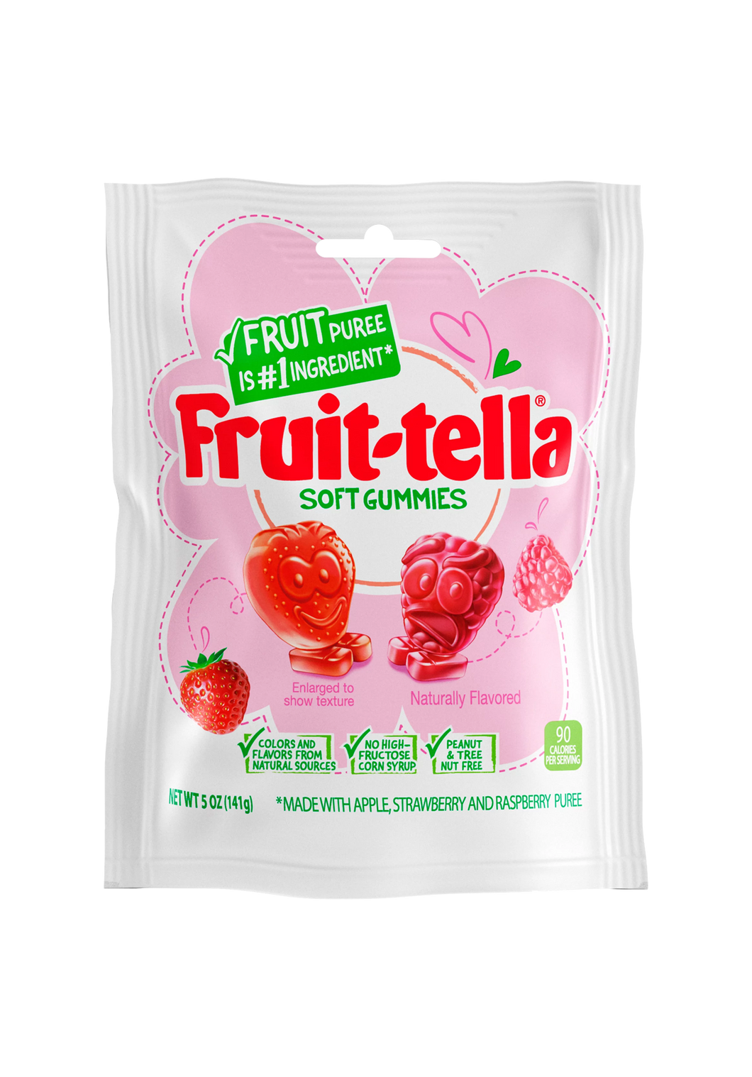 Fruit-tella Soft Gummies Apple, Strawberry and Raspberry Puree 141g