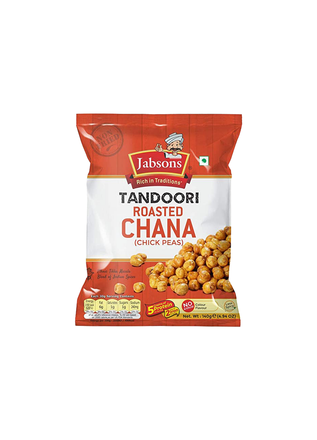 Jabsons Tandoori Roasted Chana (Chick Peas) 140g