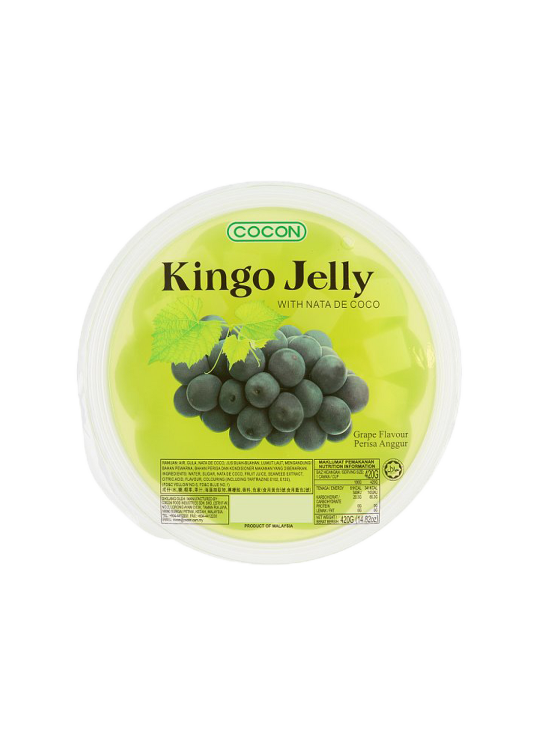 Kingo Jelly with Nata de Coco Grape Flavour 420g