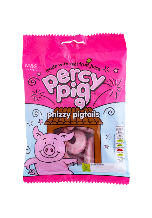 Percy Pig Phizzy Pigtails 170g