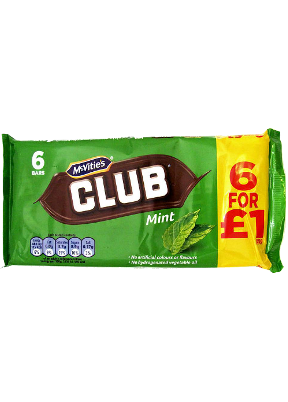 McVitie's CLUB Mint 6 Bars