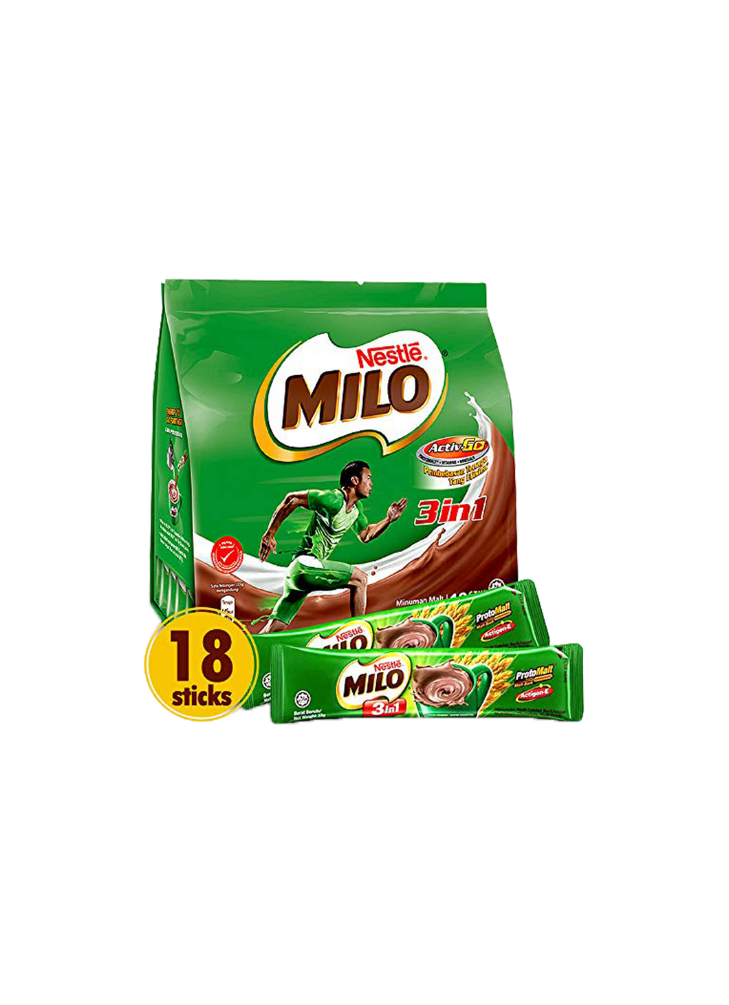 Nestle Milo Chocolate Malt Drink Powder (3 in 1 with cereals) Individual Packets 35g