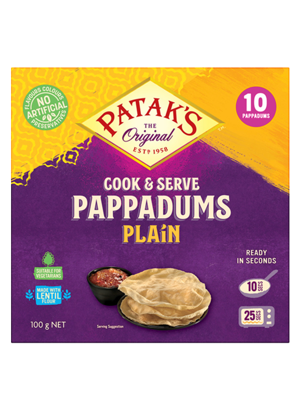 Patak's Original 10 Plain Pappadums 100g
