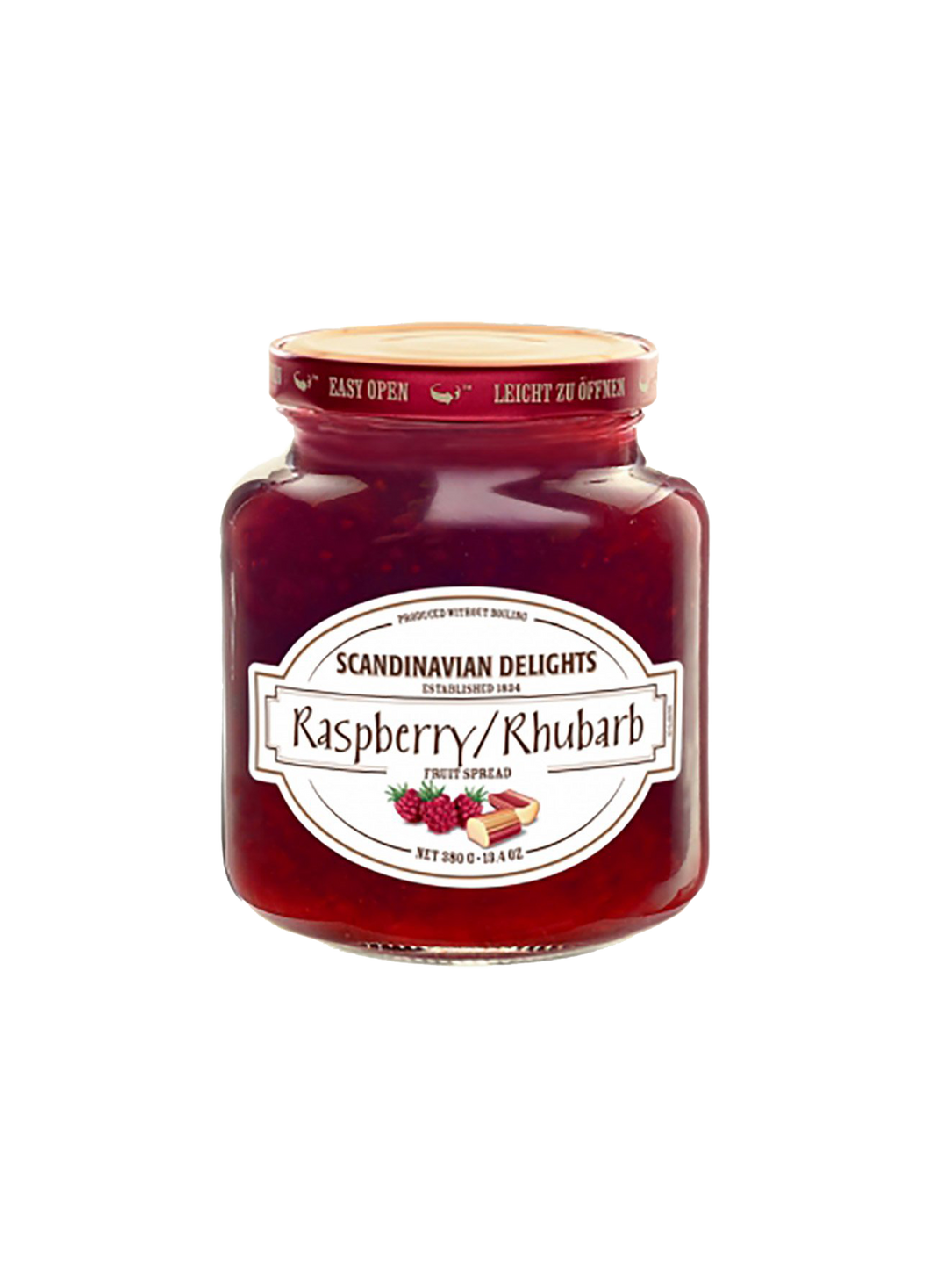 Scandinavian Delights Raspberry/Rhubarb 380g