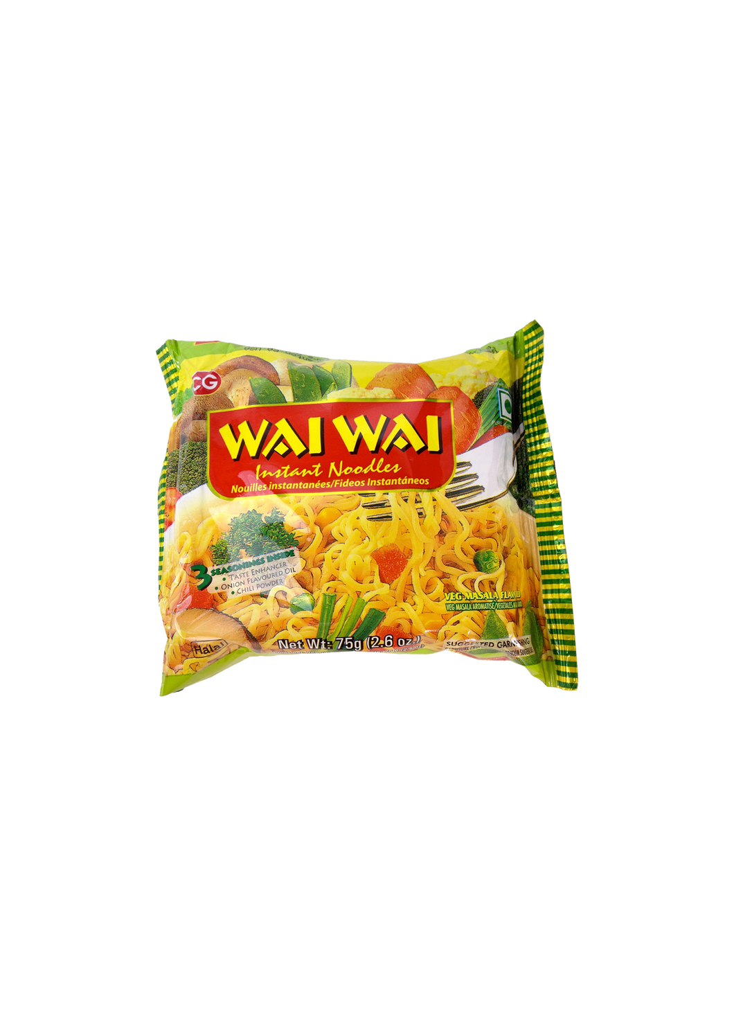 Wai Wai Instant Noodles Veg Masala Flavored 75g