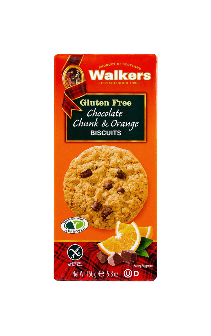 Walkers Gluten Free Chocolate Chunk & Orange Cookies 150g