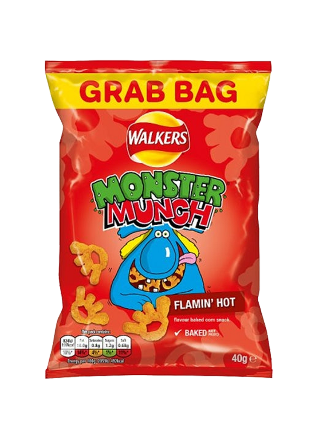 Walkers Monster Munch Flamin Hot Crisps Chips 40g