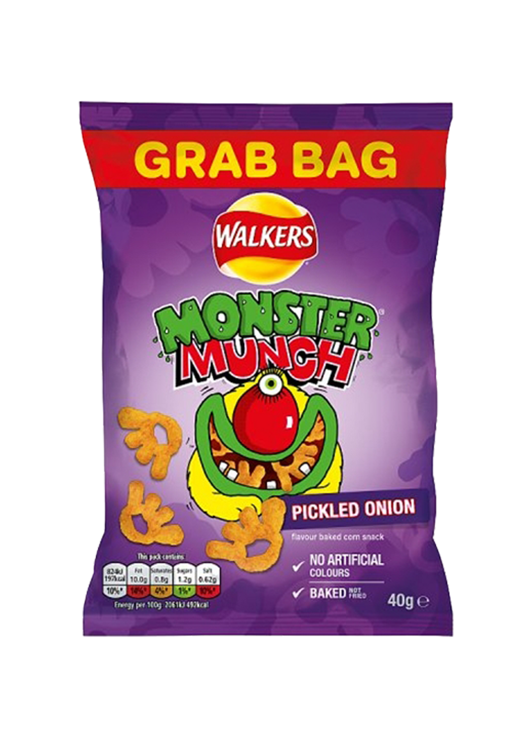 Walkers Monster Munch Pickled Onion Crisps Chips 40g