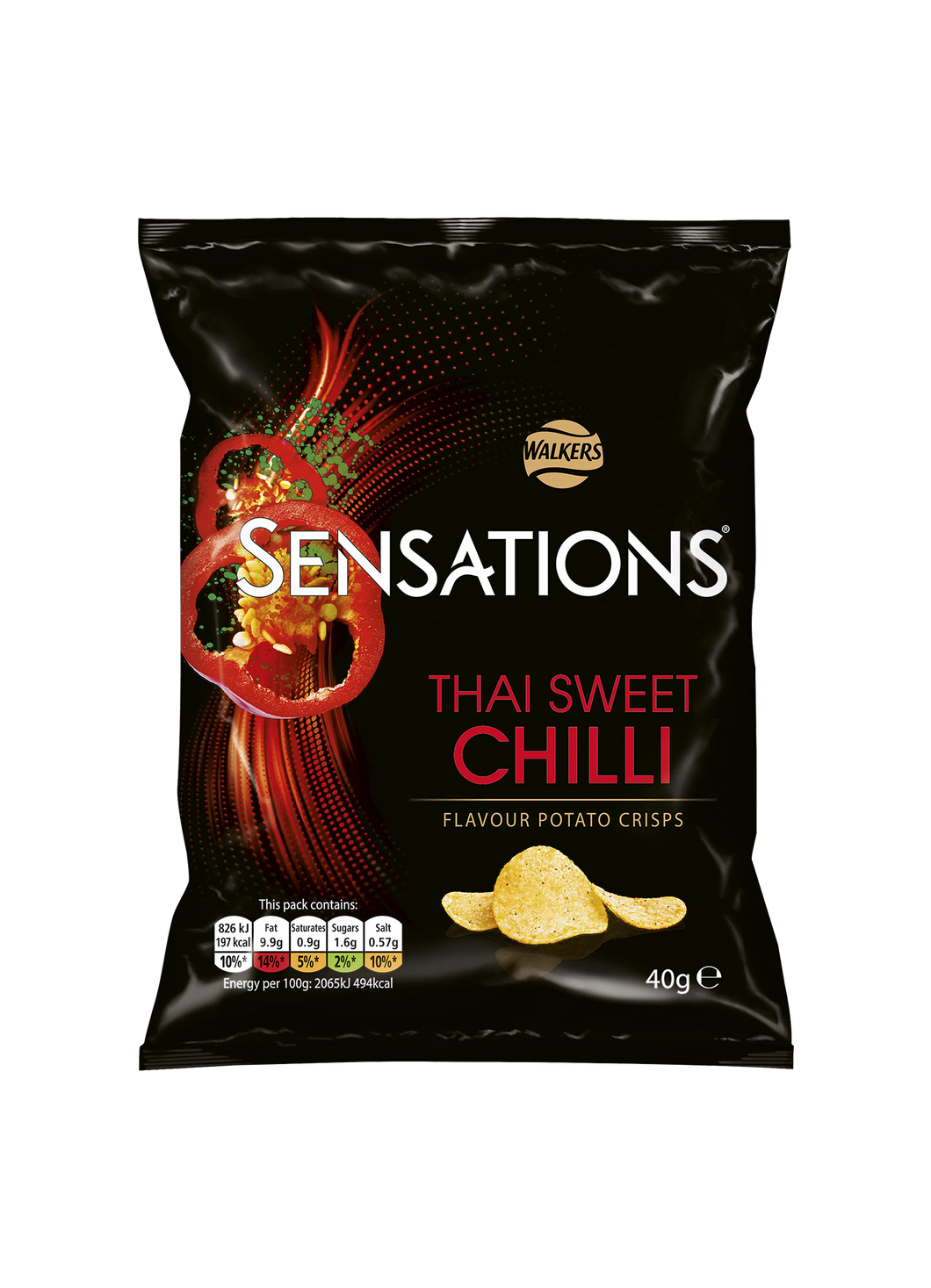 Walkers Sensations Thai Sweet Chili Crisps Chips 40g